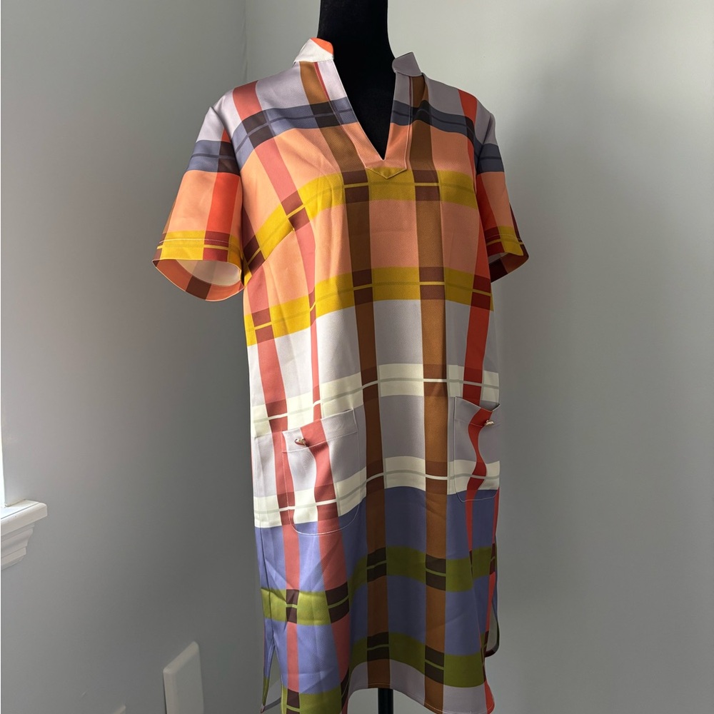 Sheridan French NWOT Plaid Multicolor Mini Dress